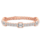 10kt Rose Gold Gina Emerald and Round Lab Diamond Tennis Bracelet (5 Ct. Tw.) front image