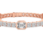10kt Rose Gold Gina Emerald and Round Lab Diamond Tennis Bracelet (5 Ct. Tw.) right