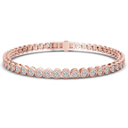 10kt Rose Gold Round Bezel Lab Diamond Tennis Bracelet (3 Ct. Tw.) front image