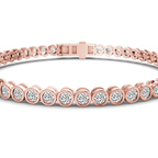 10kt Rose Gold Round Bezel Lab Diamond Tennis Bracelet (3 Ct. Tw.) right