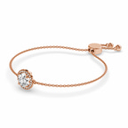 14kt Rose Gold Isabella Round Halo Fashion Bracelet (3 Ct. Tw.) standing product image one