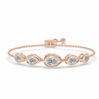 14kt Rose Gold Mia Five Stone Pear Fashion Bracelet (5 Ct. Tw.) front image