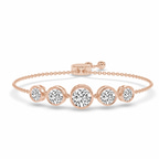 14kt Rose Gold Millie Five Stone Round Fashion Bracelet (5 Ct. Tw.) front image