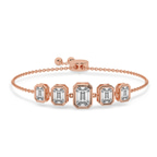 14kt Rose Gold Daisy Five Stone Emerald Fashion Bracelet (2 Ct. Tw.) front image