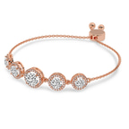 14kt Rose Gold Lyna Five Stone Round Halo Fashion Bracelet (2 Ct. Tw.) right