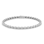 Platinum Aldea Oval Lab Diamond Tennis Bracelet (3 Ct. Tw.) side right image one