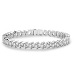 10kt White Gold Agatha Emerald Lab Diamond Tennis Bracelet (10 Ct. Tw.) side right image one