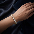 10kt White Gold Agatha Emerald Lab Diamond Tennis Bracelet (10 Ct. Tw.) model image two