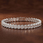 10kt White Gold Agatha Emerald Lab Diamond Tennis Bracelet (10 Ct. Tw.) color product image two