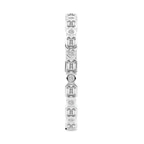 14kt White Gold Amalthea Emerald and Round Lab Diamond Tennis Bracelet (3 Ct. Tw.) left