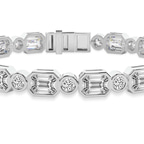 14kt White Gold Amalthea Emerald and Round Lab Diamond Tennis Bracelet (3 Ct. Tw.) right