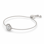 14ct White Gold Isabella Round Halo Fashion Bracelet (2 Ct. Tw.) standing product image one
