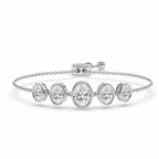 14kt White Gold Sophie Oval Five Stone Fashion Bracelet (3 Ct. Tw.) front image
