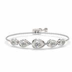 14kt White Gold Mia Five Stone Pear Fashion Bracelet (6 Ct. Tw.) front image