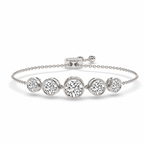 14kt White Gold Millie Five Stone Round Fashion Bracelet (3 Ct. Tw.) front image