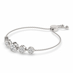 14kt White Gold Millie Five Stone Round Fashion Bracelet (3 Ct. Tw.) standing product image one
