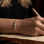 14kt White Gold Millie Five Stone Round Fashion Bracelet (3 Ct. Tw.) model image two