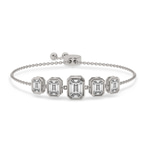 14ct White Gold Daisy Five Stone Emerald Fashion Bracelet (5 Ct. Tw.) front image