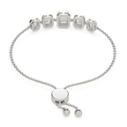 14ct White Gold Daisy Five Stone Emerald Fashion Bracelet (5 Ct. Tw.) side right image one