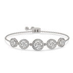 14kt White Gold Lyna Five Stone Round Halo Fashion Bracelet (2 Ct. Tw.) front image