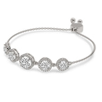 14kt White Gold Lyna Five Stone Round Halo Fashion Bracelet (2 Ct. Tw.) right