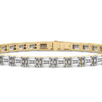 14ct Yellow Gold Annette Emerald Lab Diamond Tennis Bracelet (7 Ct. Tw.) right