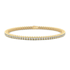 9ct Yellow Gold Nemy Half Bezel Round Lab Diamond Tennis Bracelet (2 Ct. Tw.) front image