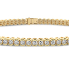 9ct Yellow Gold Nemy Half Bezel Round Lab Diamond Tennis Bracelet (2 Ct. Tw.) right