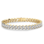 9ct Yellow Gold Agatha Emerald Lab Diamond Tennis Bracelet (25 Ct. Tw.) front image