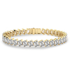 9ct Yellow Gold Agatha Emerald Lab Diamond Tennis Bracelet (25 Ct. Tw.) side right image one