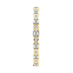 10kt Yellow Gold Amalthea Emerald and Round Lab Diamond Tennis Bracelet (10 Ct. Tw.) left