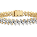 10kt Yellow Gold Calvina Marquise Lab Diamond Tennis Bracelet (15 Ct. Tw.) right