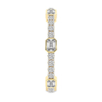 10kt Yellow Gold Gina Emerald and Round Lab Diamond Tennis Bracelet (4 Ct. Tw.) left