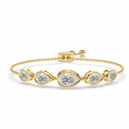 14kt Yellow Gold Mia Five Stone Pear Fashion Bracelet (5 Ct. Tw.) front image