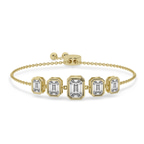 14kt Yellow Gold Daisy Five Stone Emerald Fashion Bracelet (5 Ct. Tw.) front image