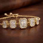14kt Yellow Gold Daisy Five Stone Emerald Fashion Bracelet (5 Ct. Tw.) color product image one