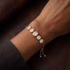 14kt Yellow Gold Daisy Five Stone Emerald Fashion Bracelet (5 Ct. Tw.) model image two
