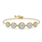 14kt Yellow Gold Lyna Five Stone Round Halo Fashion Bracelet (3 Ct. Tw.) front image