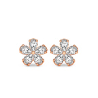 14kt Rose Gold Daisy Flower Fashion Lab Diamond Stud Earrings (1 Ct. Tw.) front image