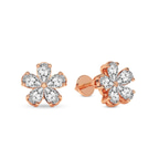 14kt Rose Gold Daisy Flower Fashion Lab Diamond Stud Earrings (1 Ct. Tw.) left