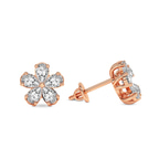 14kt Rose Gold Daisy Flower Fashion Lab Diamond Stud Earrings (1 Ct. Tw.) right