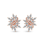 14kt Rose Gold Wisteria Flower Fashion Lab Diamond Stud Earrings (5 Ct. Tw.) front image