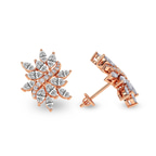 14kt Rose Gold Wisteria Flower Fashion Lab Diamond Stud Earrings (5 Ct. Tw.) right