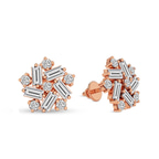 9ct Rose Gold Peony Flower Fashion Lab Diamond Stud Earrings (2 Ct. Tw.) left