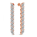 14kt Rose Gold Delphinium Fashion Lab Diamond Dangle Earrings (2 Ct. Tw.) left