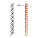 14kt Rose Gold Delphinium Fashion Lab Diamond Dangle Earrings (2 Ct. Tw.) right