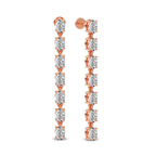 9ct Rose Gold Digitalis Fashion Flower Lab Diamond Dangle Earring (4 Ct. Tw.) left