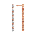 9ct Rose Gold Digitalis Fashion Flower Lab Diamond Dangle Earring (4 Ct. Tw.) right
