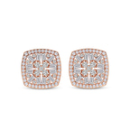 10kt Rose Gold Scabiosa Flower Fashion Lab Diamond Stud Earrings (3 Ct. Tw.) front image