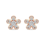 10kt Rose Gold Periwinkle Flower Fashion Lab Diamond Stud Earrings (3 Ct. Tw.) front image